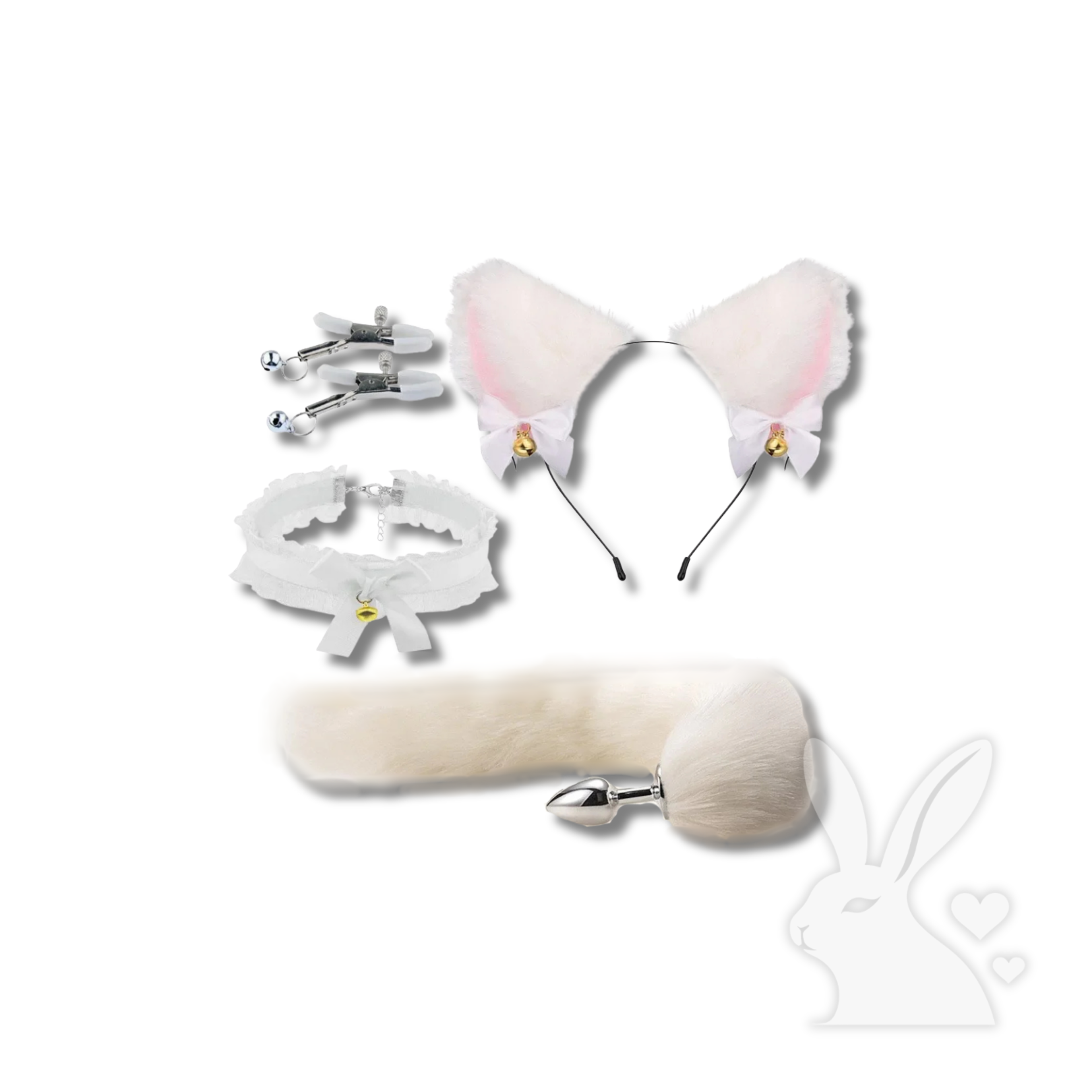 Analinis kaištis su fetišo uodegėle ir katės ausytėmis poroms