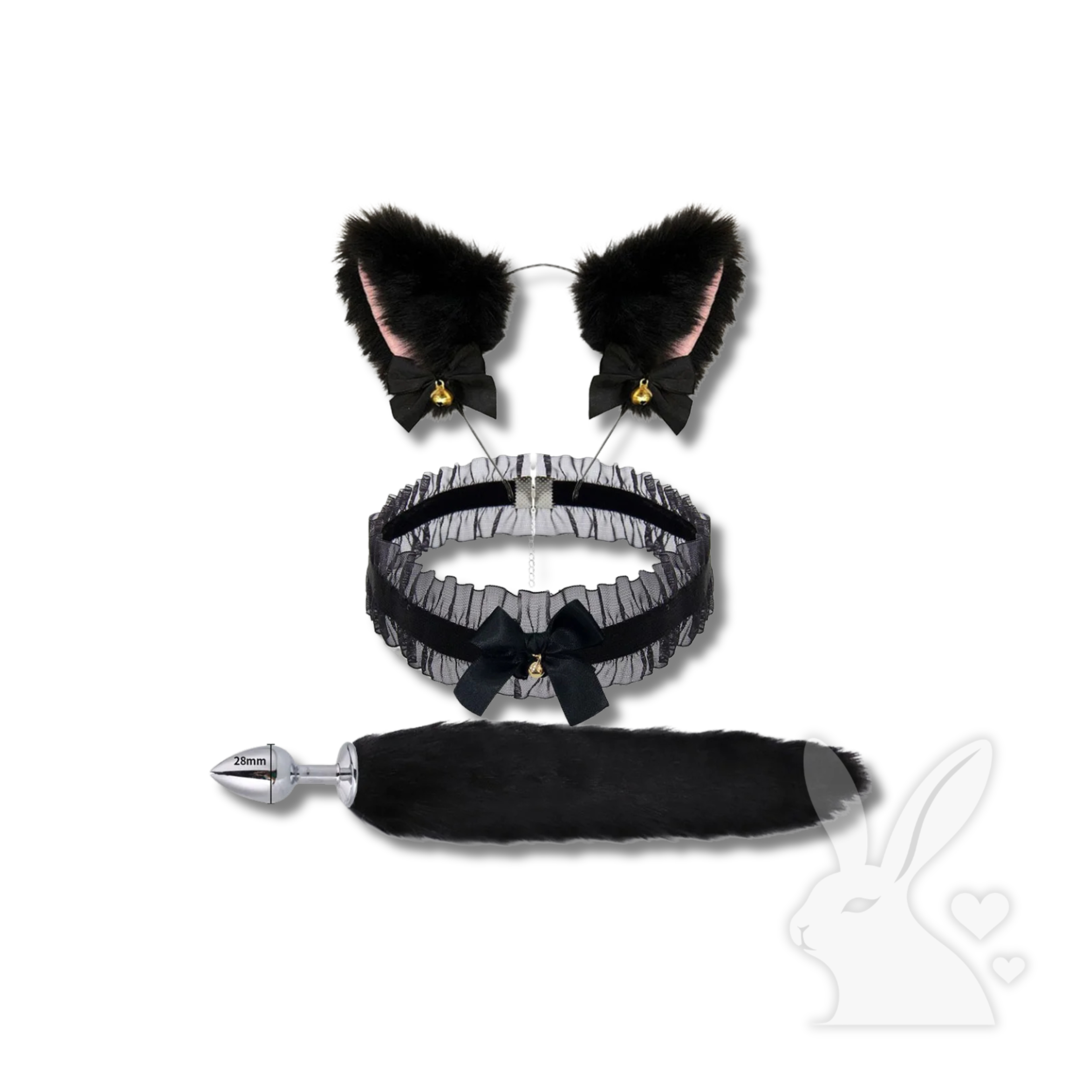 Analinis kaištis su fetišo uodegėle ir katės ausytėmis poroms