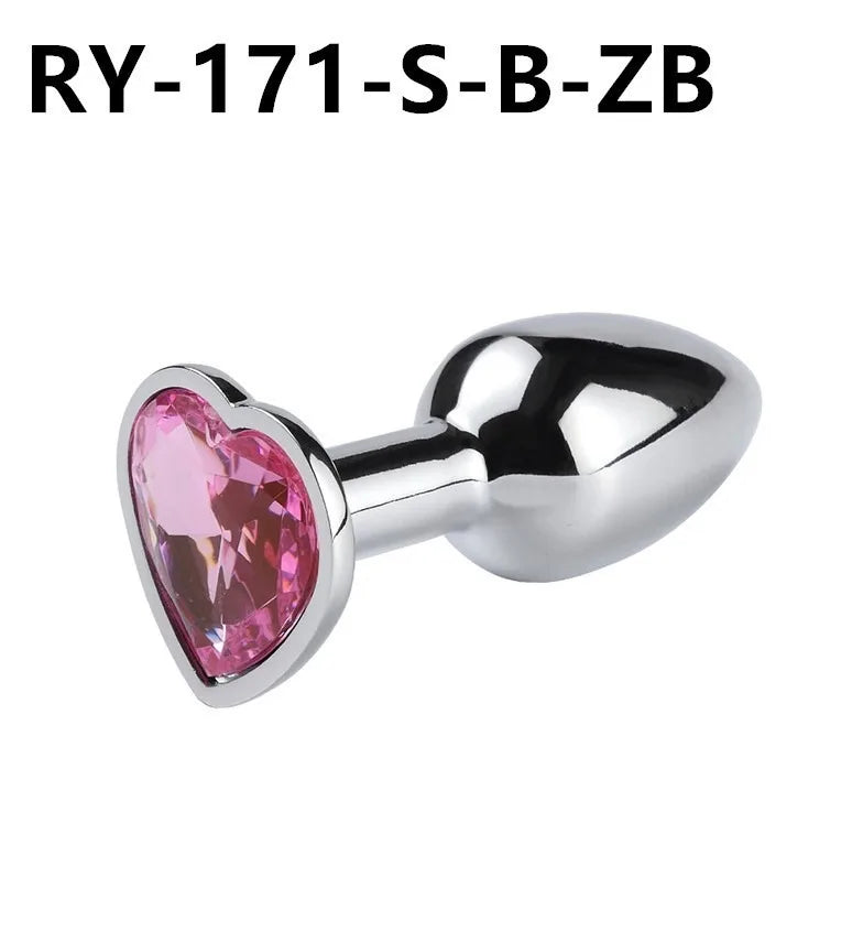 Mini metalinis analinis kištukas su širdelės pagrindu