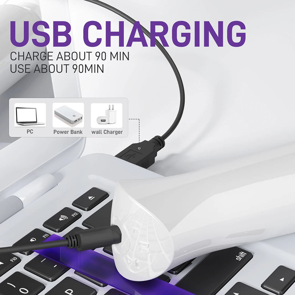 Galingas AV vibratorius G taškui ir klitoriui su USB įkrovimu
