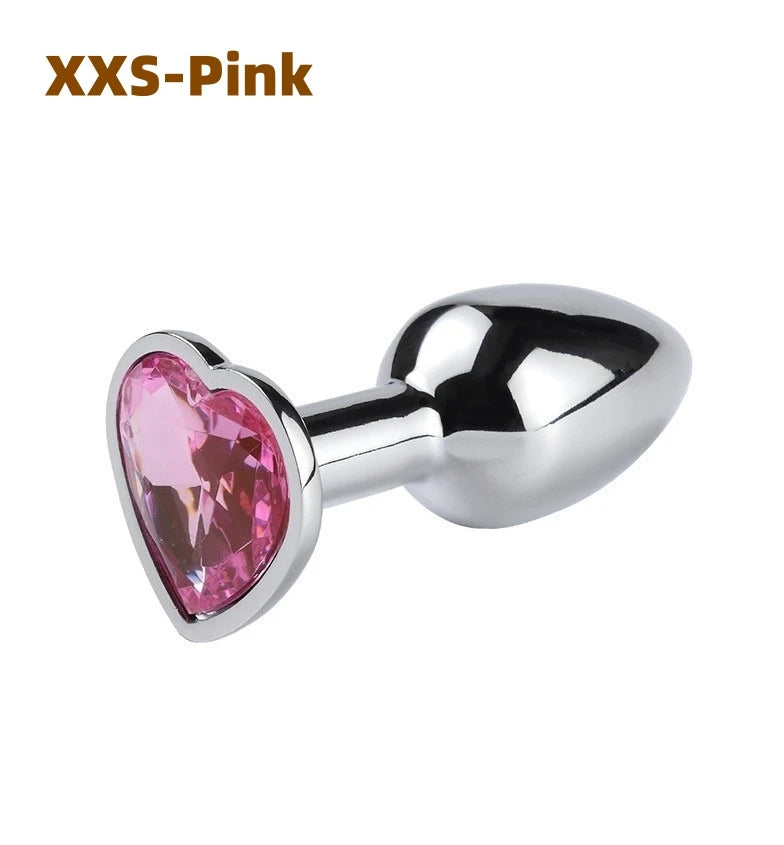 Mini metalinis analinis kištukas su širdelės pagrindu