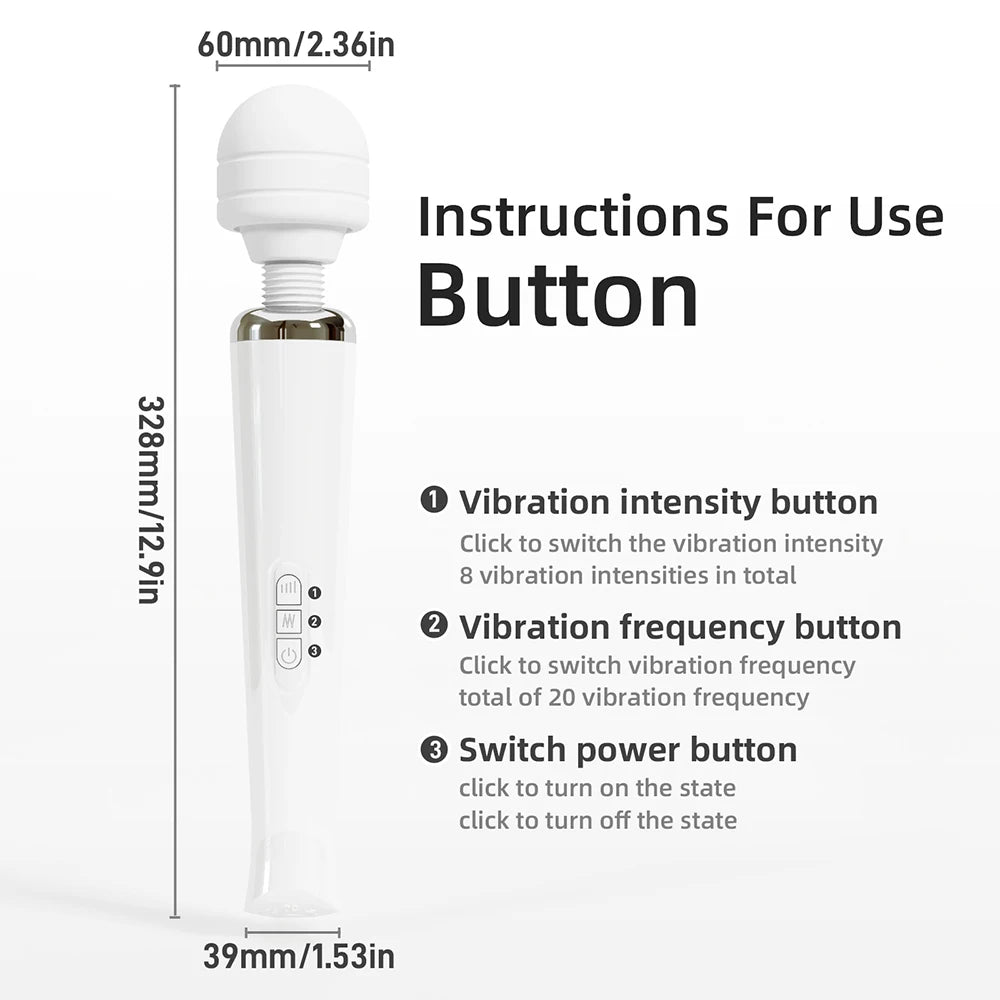 Galingas AV vibratorius G taškui ir klitoriui su USB įkrovimu